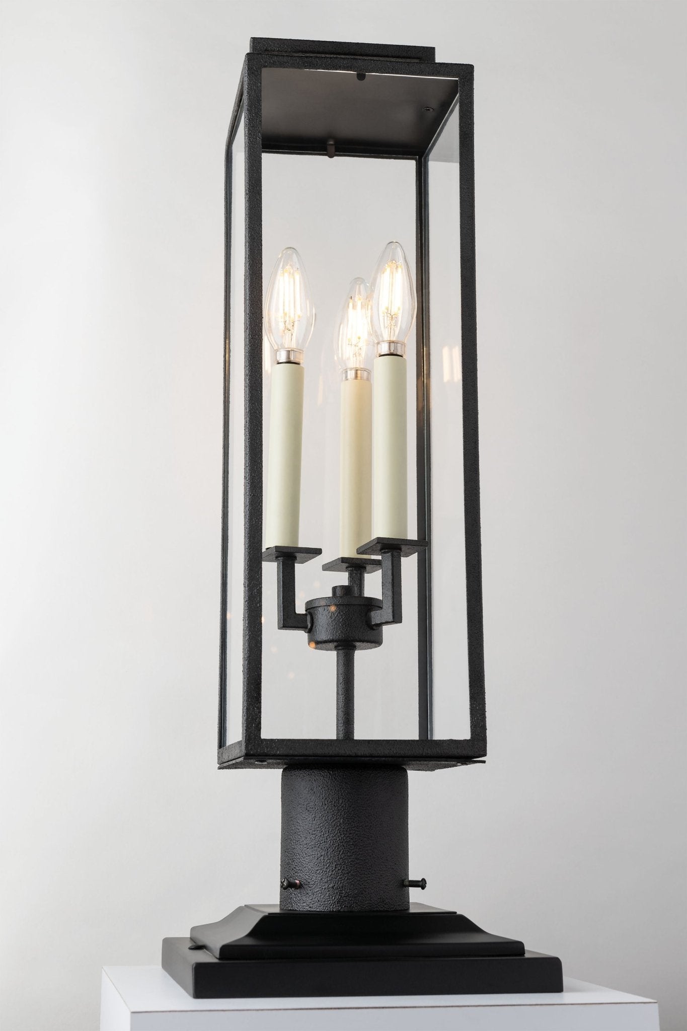 Henredon Post Light in Forged Iron White Cliff Studio Outdoor Lighting