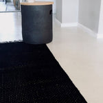 Herringbone Black Cotton Mat