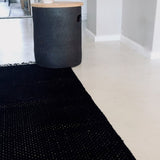 Herringbone Black Cotton Mat