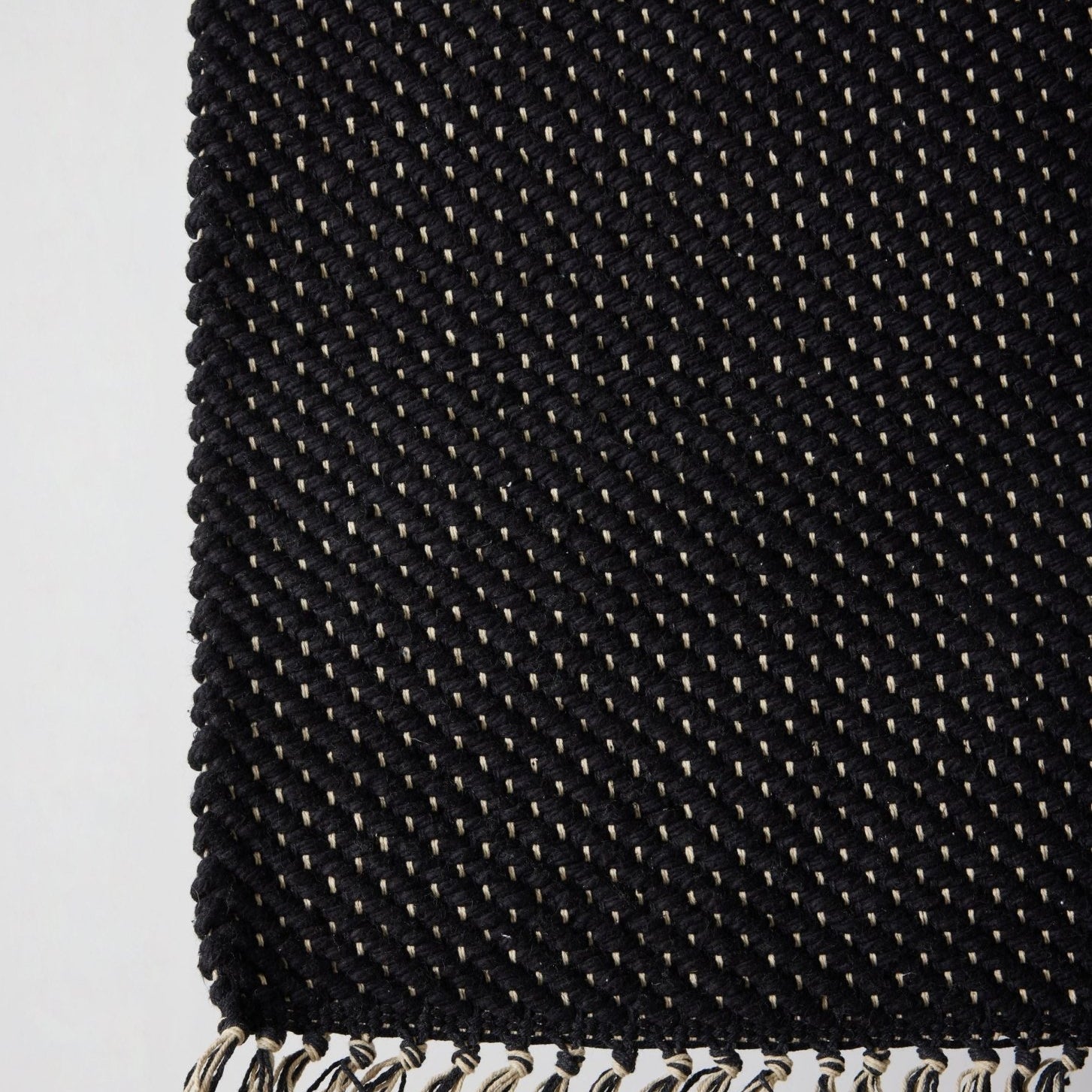 Herringbone Black Cotton Mat
