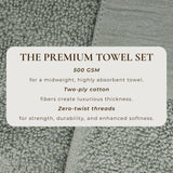 Cotton Linen-Like Border 6-Piece Towel Set - Priya Collection
