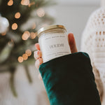 Holiday Soy Candle - Clear Jar - 9 oz White Cliff Studio Candles and Candle Accessories