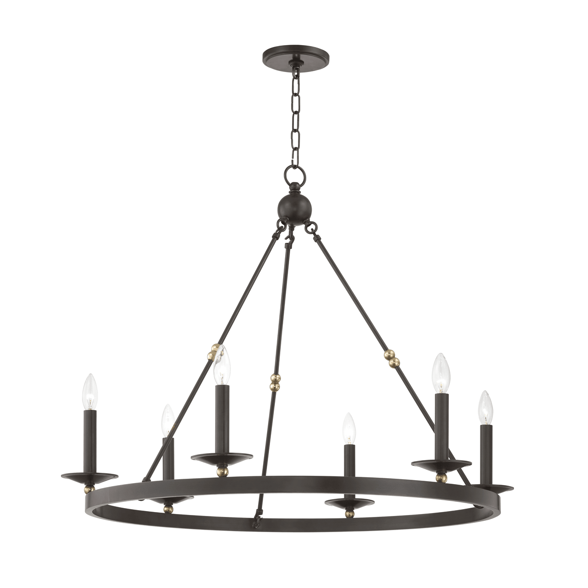 Hudson Valley Lighting | Allendale Chandelier - AGED BRASS/OLD BRONZE White Cliff Studio Chandelier