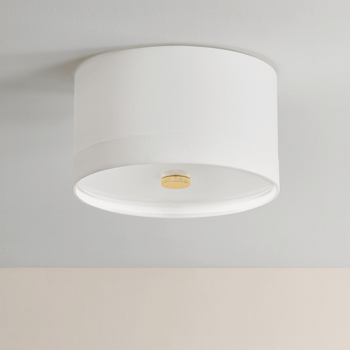 Hudson Valley Lighting | Ashland Flush Mount - AGED BRASS White Cliff Studio Flush Mount