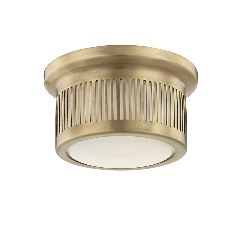 Hudson Valley Lighting | Bangor Flush Mount - AGED BRASS White Cliff Studio Flush Mount