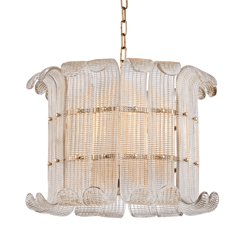 Hudson Valley Lighting | Brasher Chandelier - AGED BRASS White Cliff Studio Chandelier