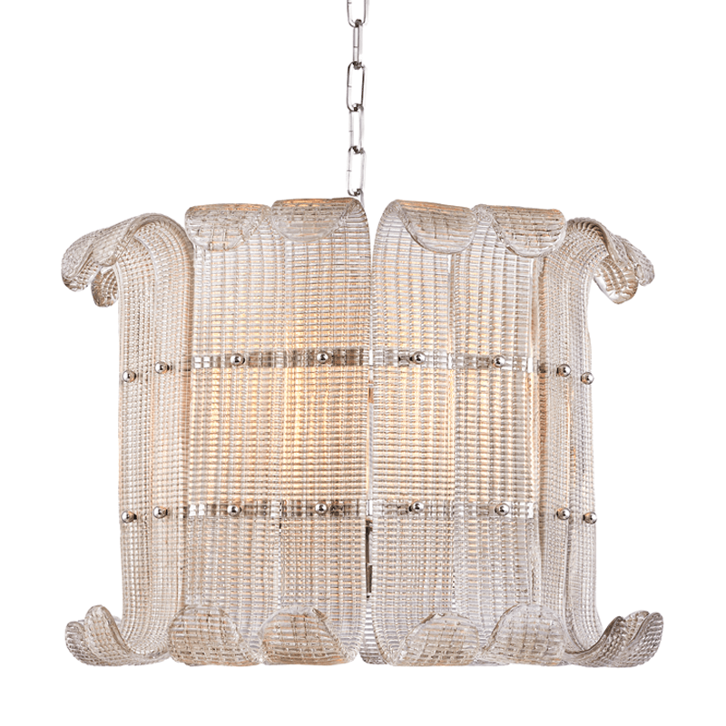 Hudson Valley Lighting | Brasher Chandelier - POLISHED NICKEL White Cliff Studio Chandelier