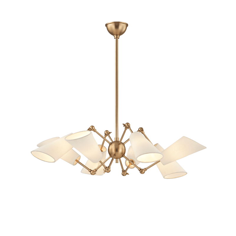 Hudson Valley Lighting | Buckingham Chandelier - AGED BRASS White Cliff Studio Chandelier