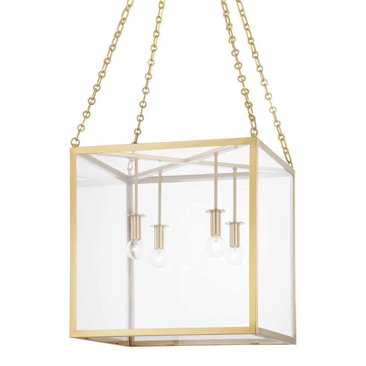Hudson Valley Lighting | Catskill Lantern - AGED BRASS White Cliff Studio Lantern