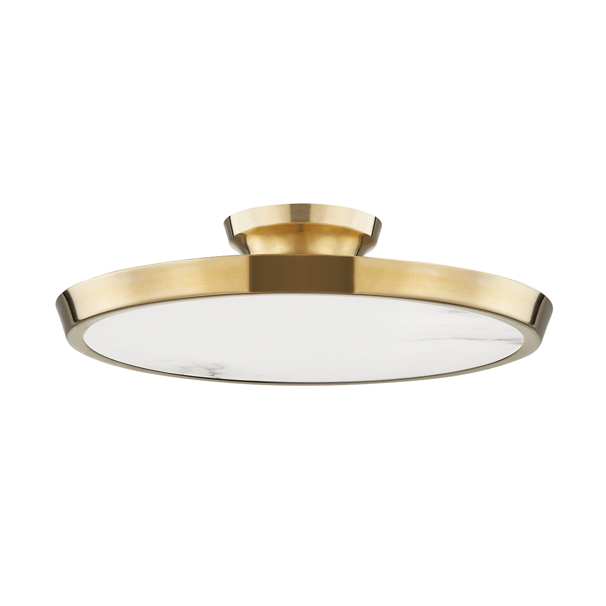 Hudson Valley Lighting | Draper Flush Mount - AGED BRASS White Cliff Studio Flush Mount