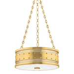 Hudson Valley Lighting | Gaines Pendant - AGED BRASS White Cliff Studio Pendant