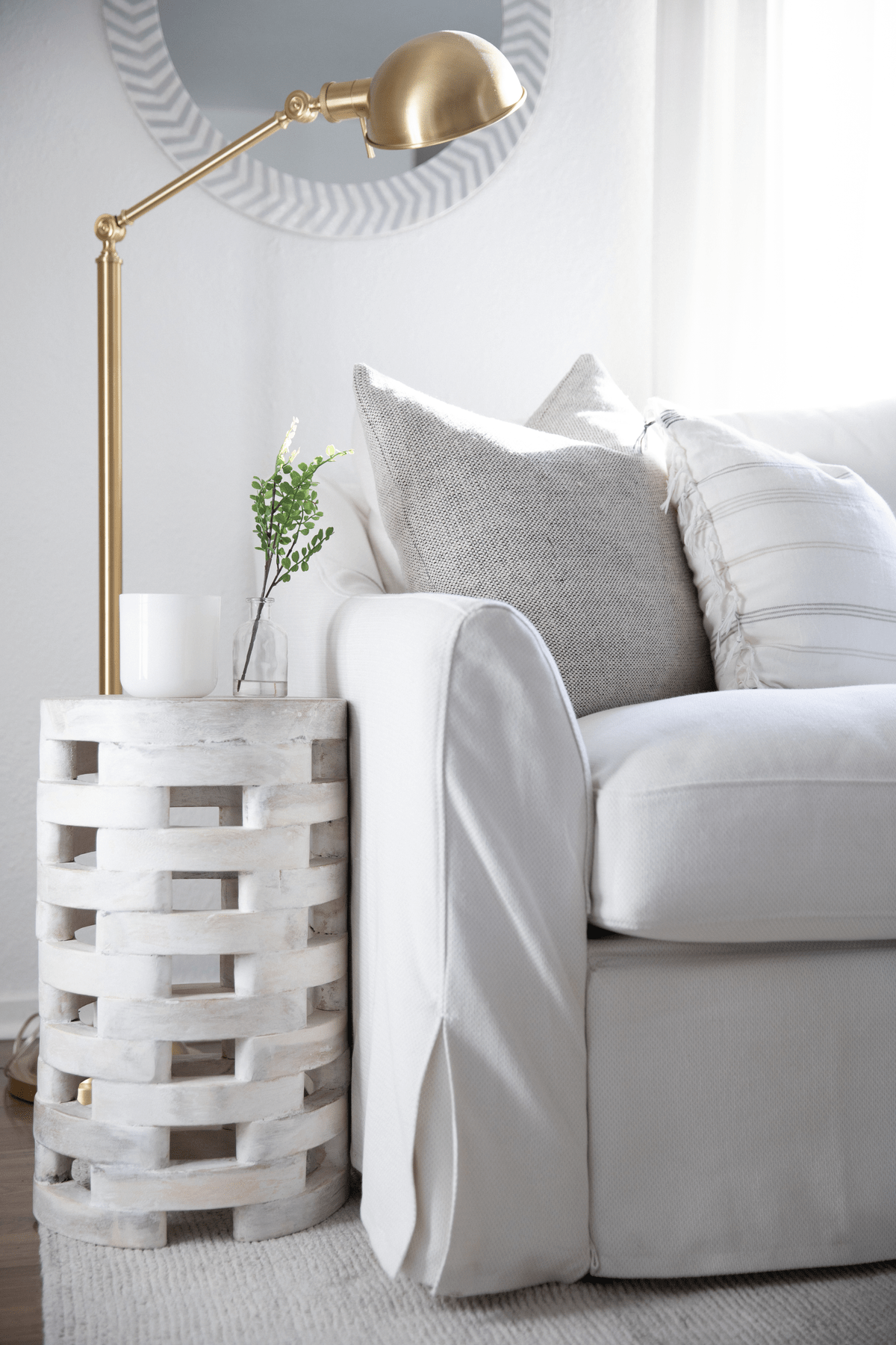 Hudson Valley Lighting | Girard Floor Lamp - VINTAGE BRASS White Cliff Studio Floor Lamps