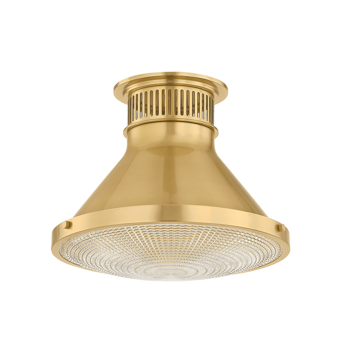 Hudson Valley Lighting | Highclere Flush Mount - AGED BRASS White Cliff Studio Flush Mount