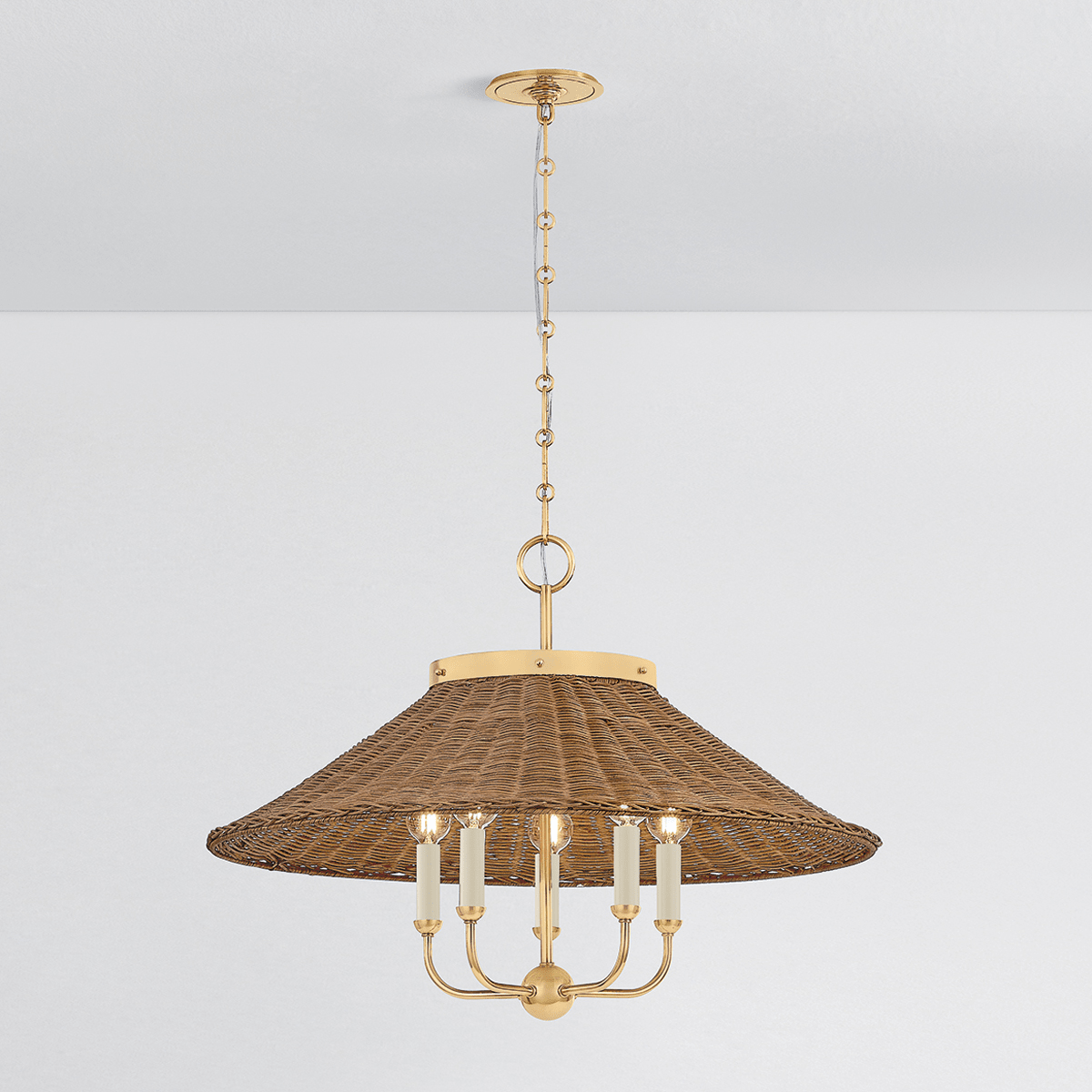 Hudson Valley Lighting | Kensington Chandelier - AGED BRASS White Cliff Studio Chandelier