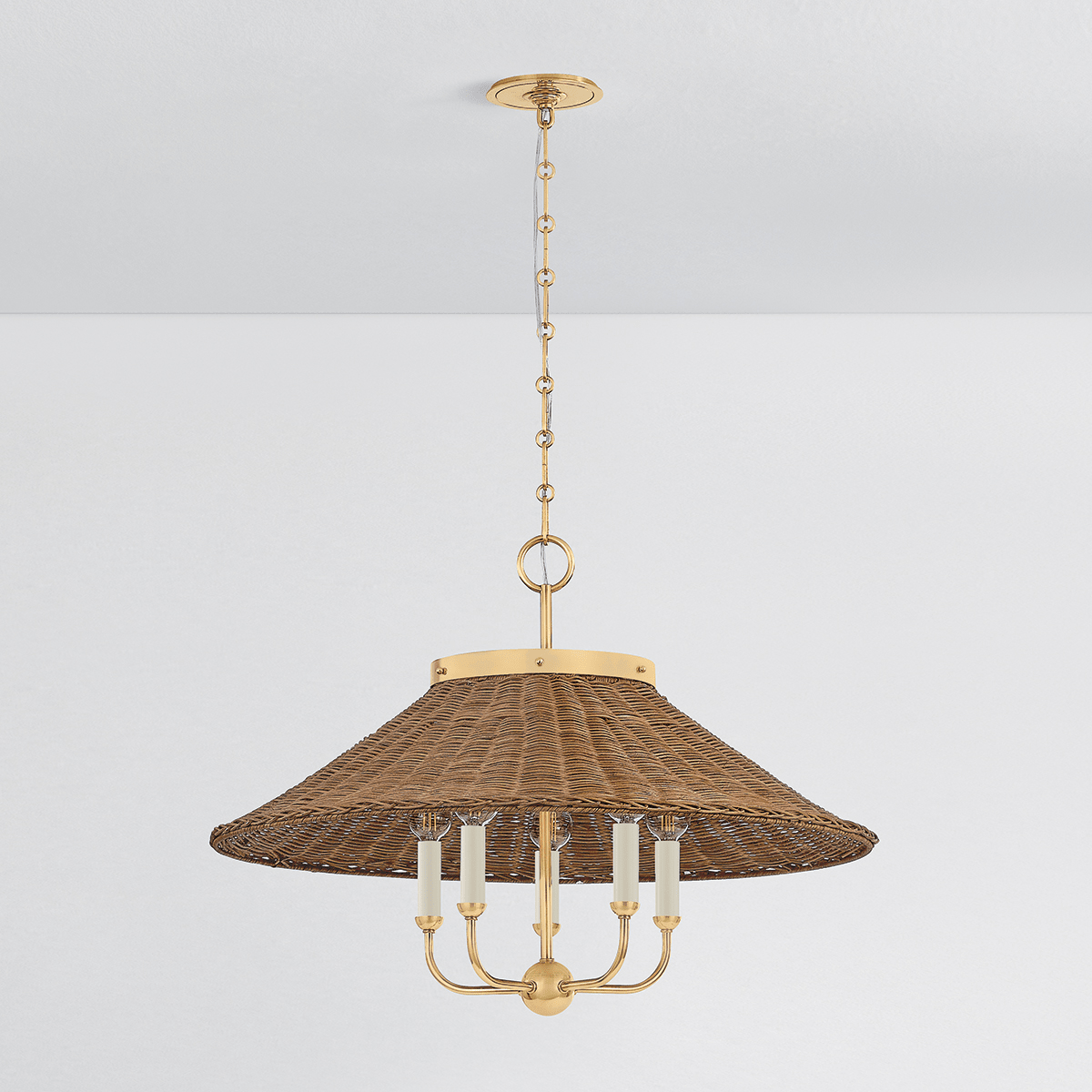 Hudson Valley Lighting | Kensington Chandelier - AGED BRASS White Cliff Studio Chandelier