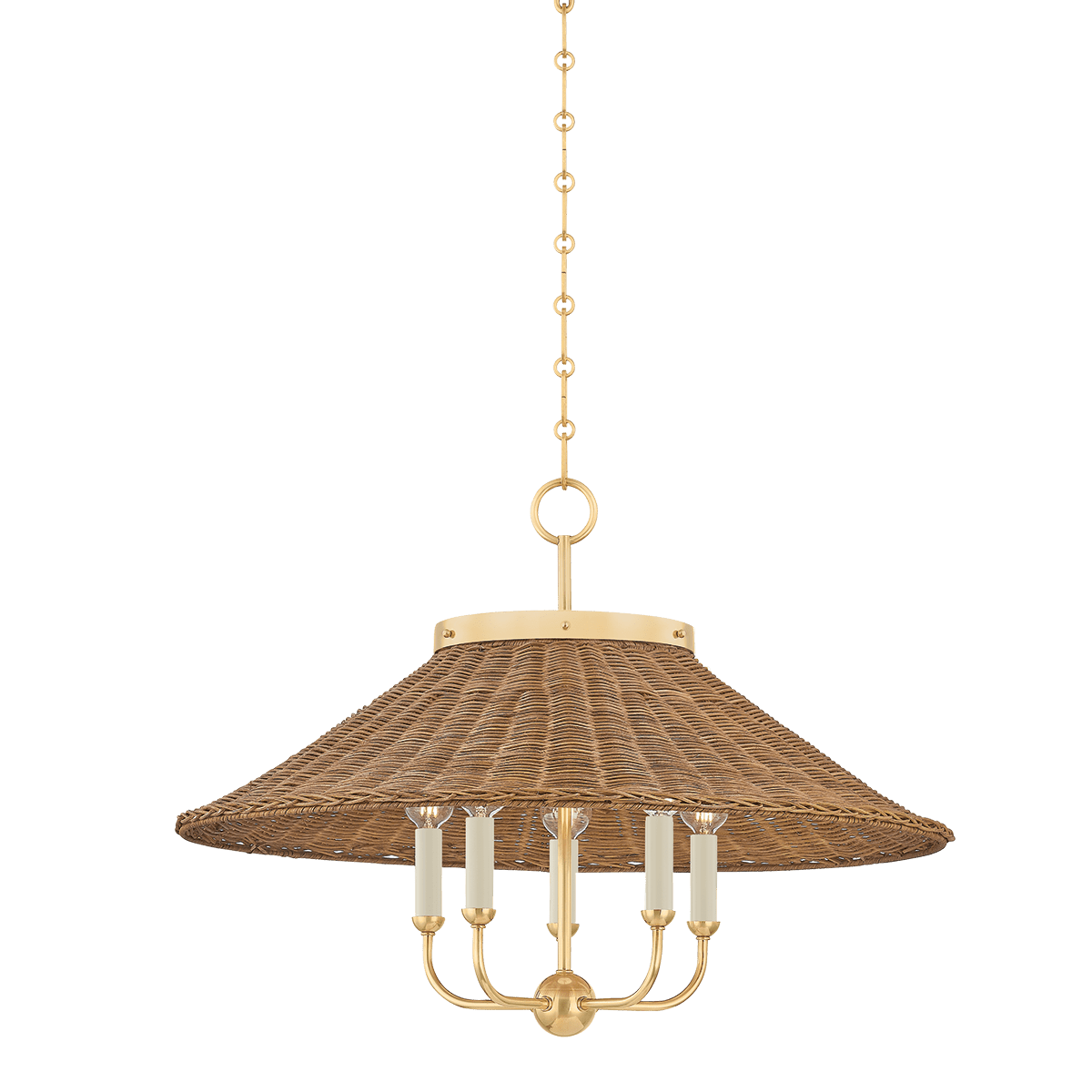 Hudson Valley Lighting | Kensington Chandelier - AGED BRASS White Cliff Studio Chandelier