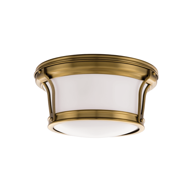Hudson Valley Lighting | Newport Flush Mount - AGED BRASS White Cliff Studio Flush Mount