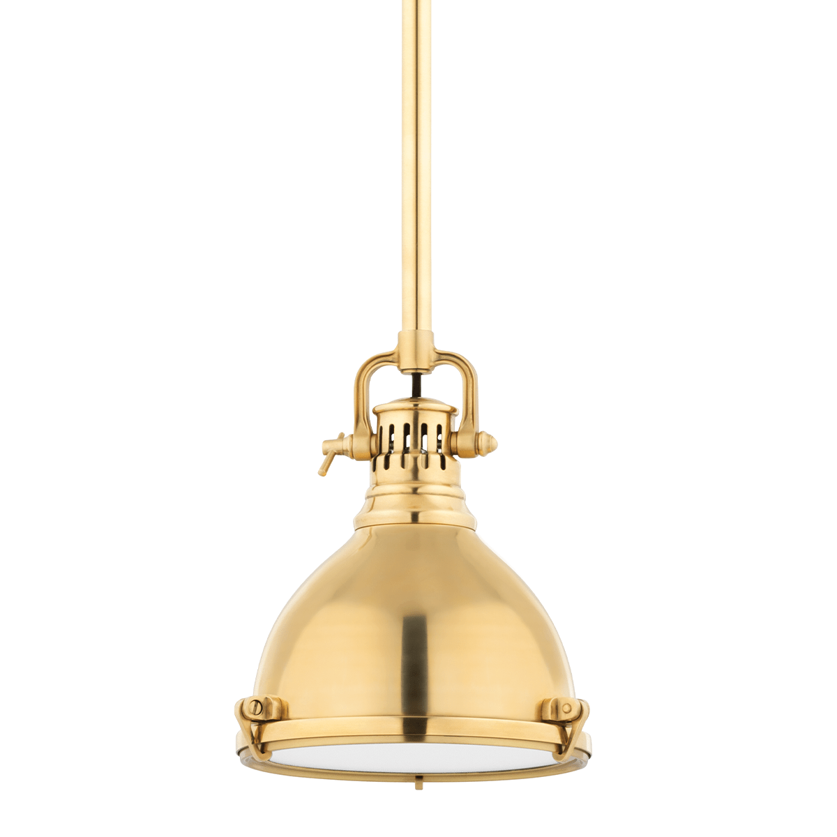 Hudson Valley Lighting | Pelham Pendant - AGED BRASS White Cliff Studio Pendant