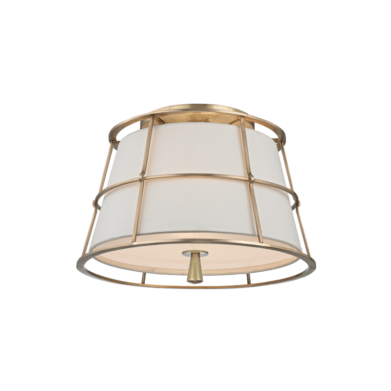 Hudson Valley Lighting | Savona Semi Flush - AGED BRASS White Cliff Studio Semi Flush