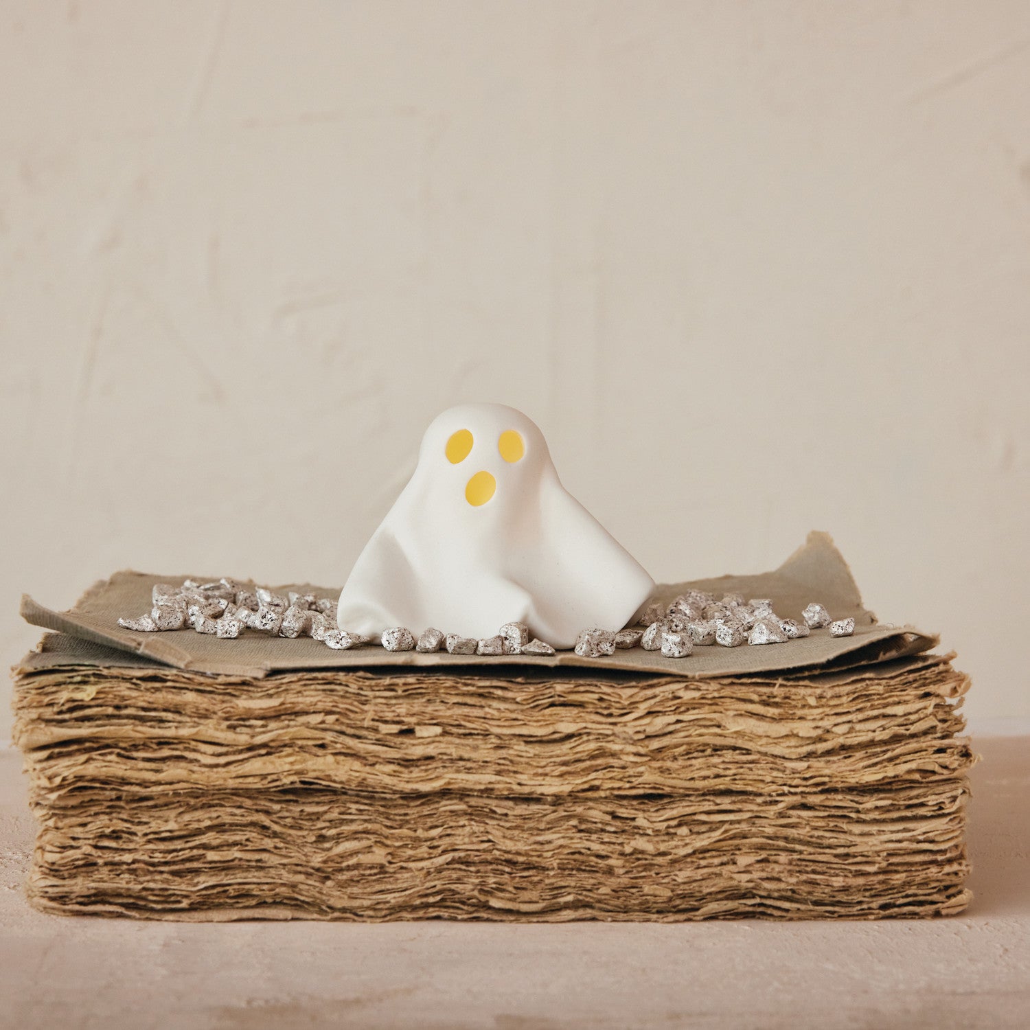 Stoneware Ghost with LED Light - view 2