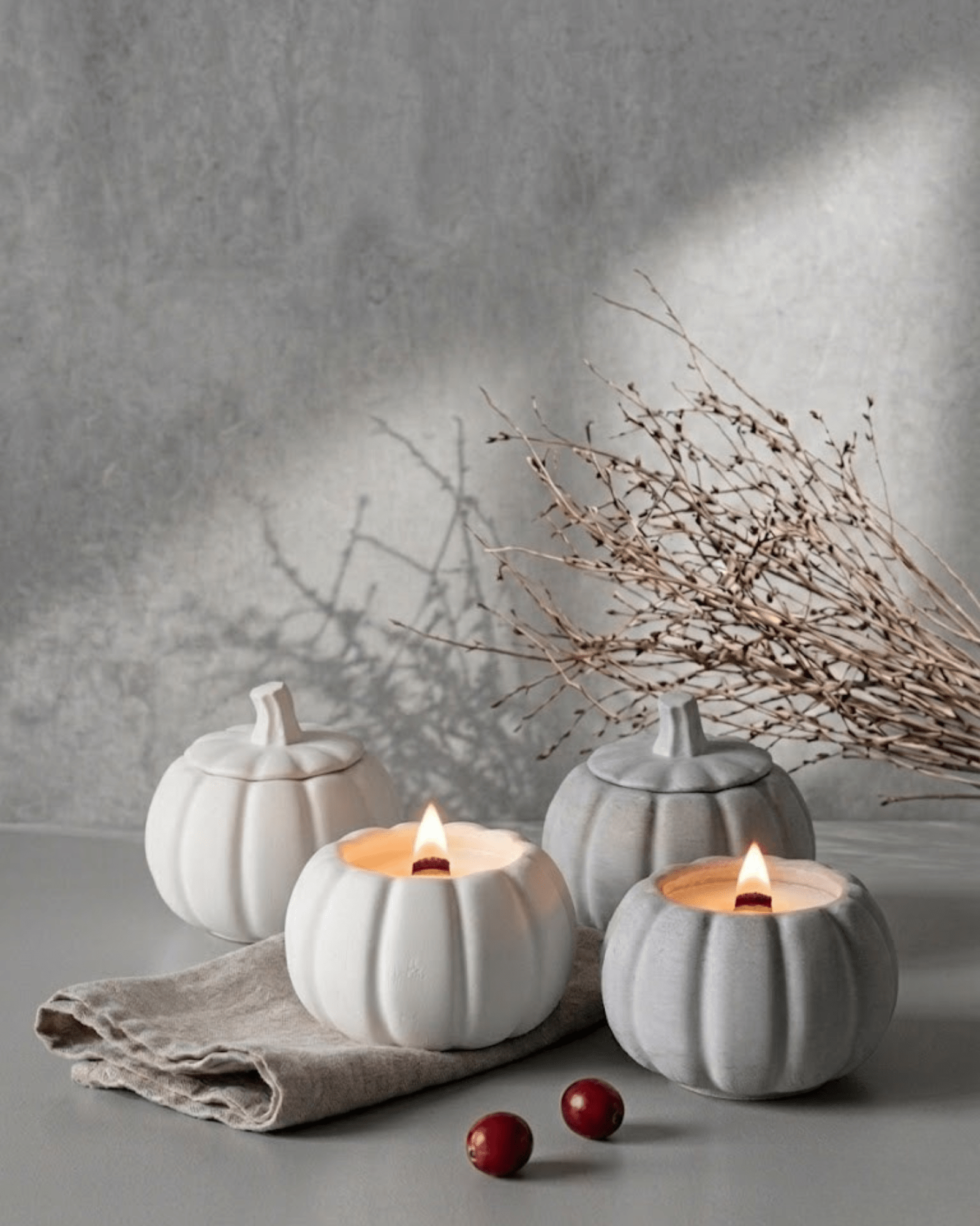Hygge Pumpkin Candle Jars White Cliff Studio Candles