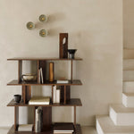 Irregular rack - varnished teak - brown White Cliff Studio Wall Shelf