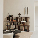 Irregular rack - varnished teak - brown White Cliff Studio Wall Shelf