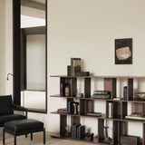 Irregular rack - varnished teak - brown White Cliff Studio Wall Shelf