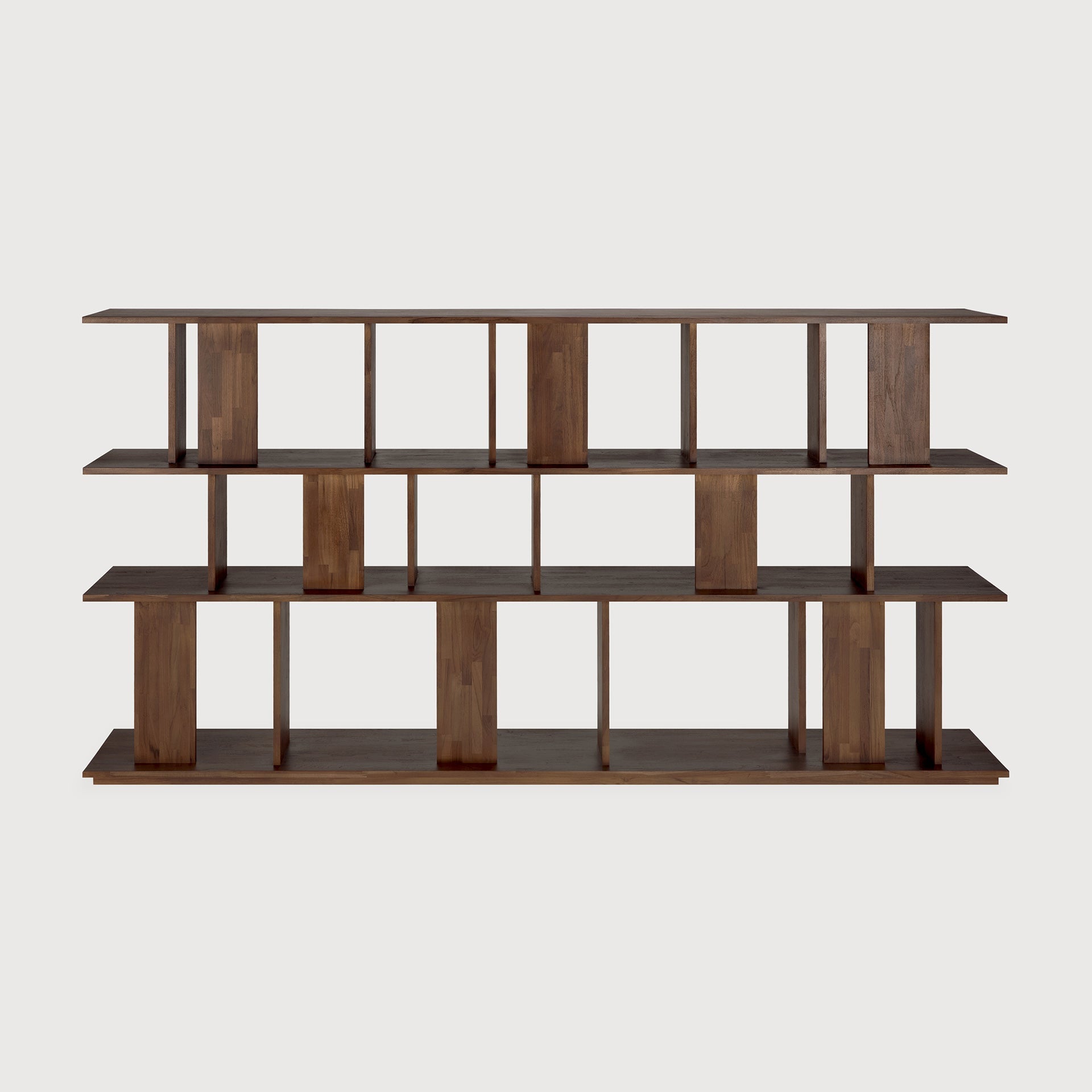 Irregular rack - varnished teak - brown White Cliff Studio Wall Shelf