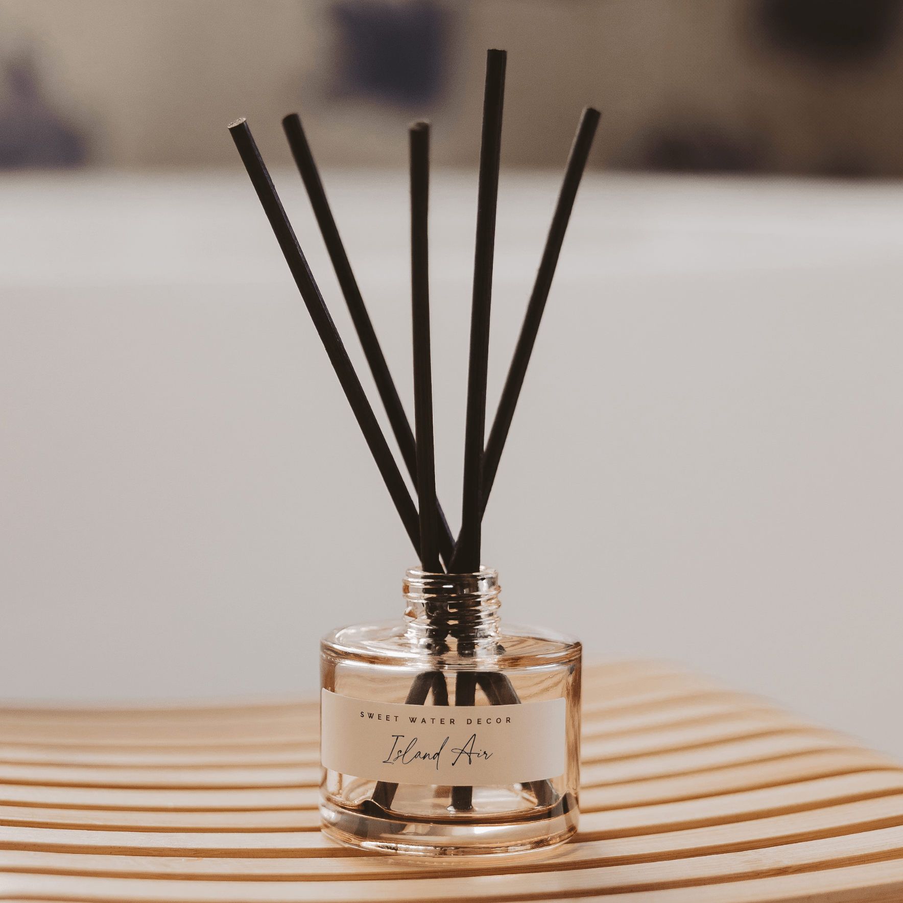 Island Air Tinted Glass Jar Reed Diffuser White Cliff Studio Reed Diffusers