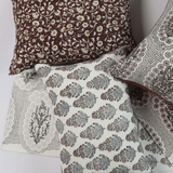 Izna Ruby on White Floral Throw Pillow Cover 22x22