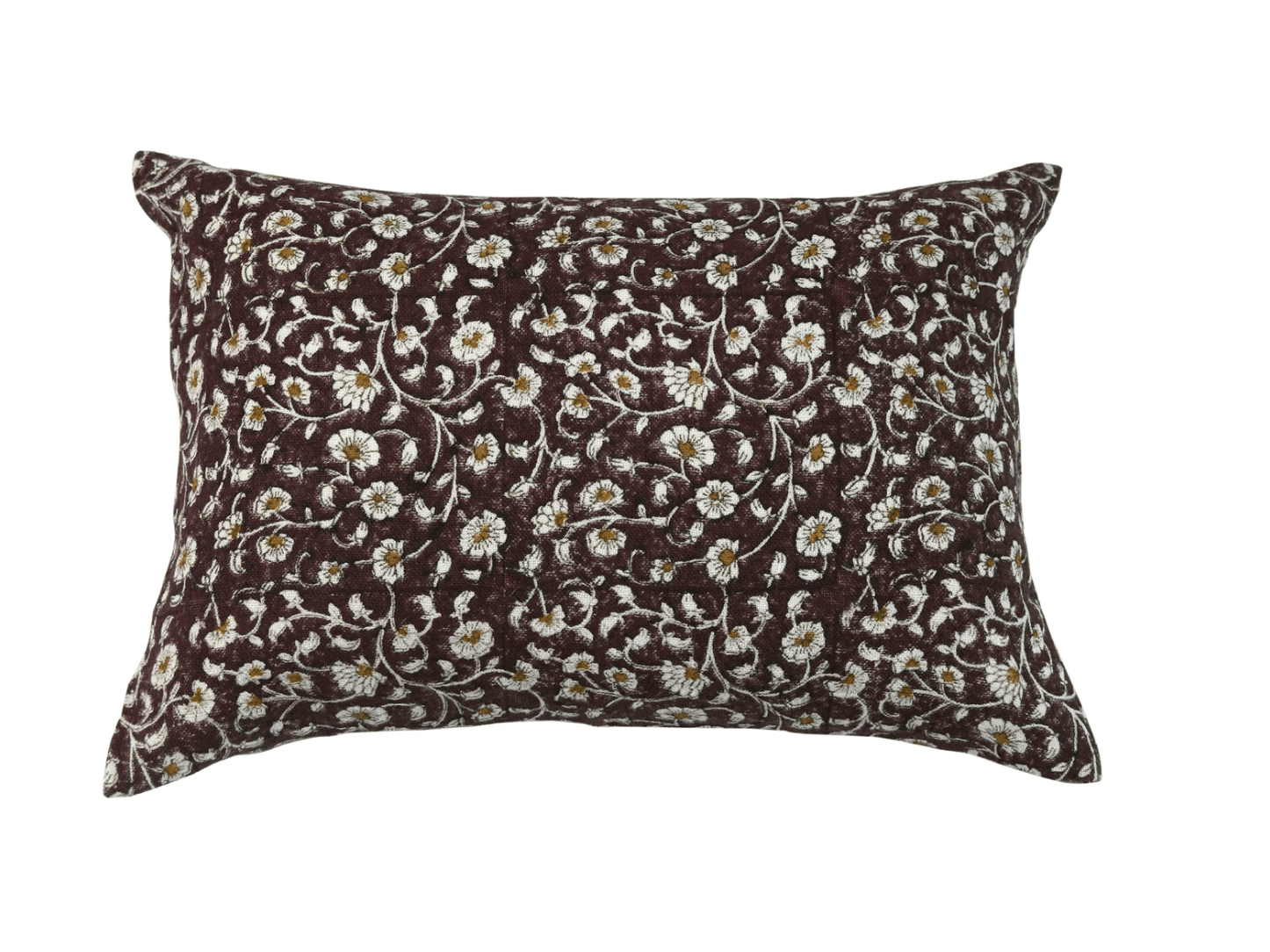Izna Ruby on White Floral Throw Pillow Cover 22x22