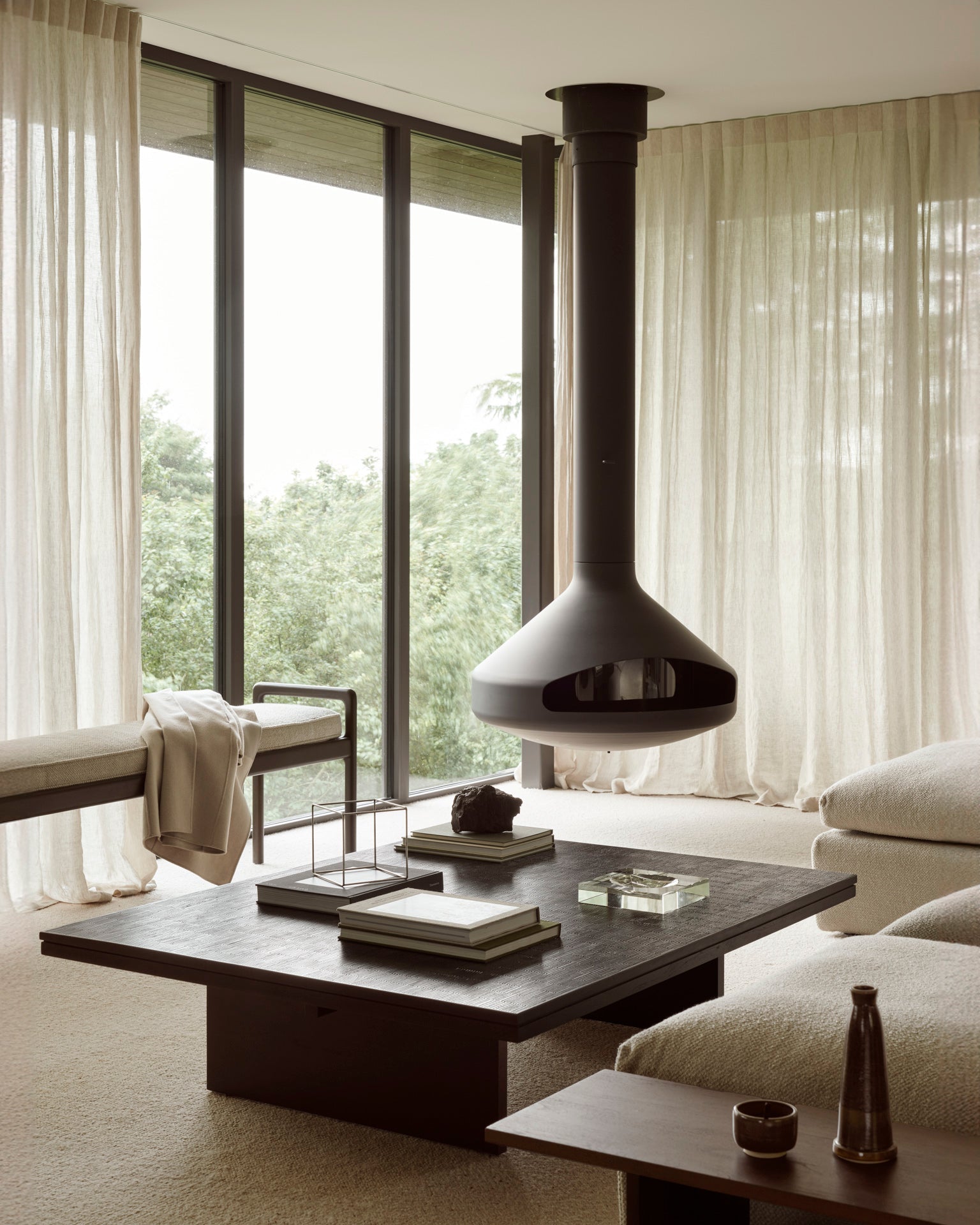 Jack bench frame - varnished mahogany - dark brown White Cliff Studio Bench / Dining Bench