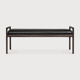 Jack bench - varnished mahogany - dark brown - Carbone leather White Cliff Studio Bench / Dining Bench