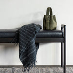 Jack bench - varnished mahogany - dark brown - Carbone leather White Cliff Studio Bench / Dining Bench