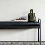 Jack bench - varnished mahogany - dark brown - Carbone leather White Cliff Studio Bench / Dining Bench
