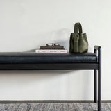 Jack bench - varnished mahogany - dark brown - Carbone leather White Cliff Studio Bench / Dining Bench