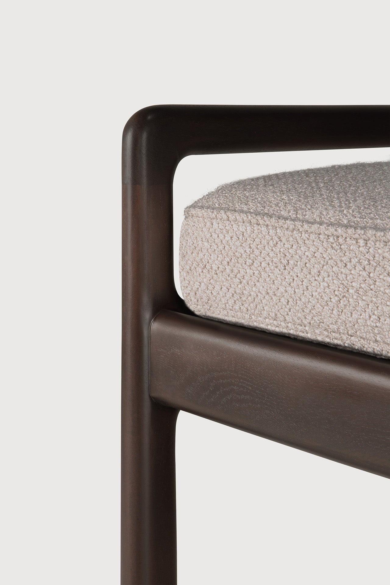 Jack bench - varnished mahogany - dark brown - Ivory fabric White Cliff Studio Bench / Dining Bench