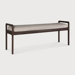 Jack bench - varnished mahogany - dark brown - Ivory fabric White Cliff Studio Bench / Dining Bench
