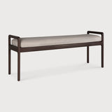 Jack bench - varnished mahogany - dark brown - Ivory fabric White Cliff Studio Bench / Dining Bench