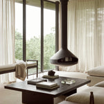 Jack bench - varnished mahogany - dark brown - Ivory fabric White Cliff Studio Bench / Dining Bench