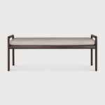 Jack bench - varnished mahogany - dark brown - Ivory fabric White Cliff Studio Bench / Dining Bench