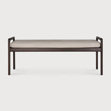 Jack bench - varnished mahogany - dark brown - Ivory fabric White Cliff Studio Bench / Dining Bench