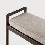 Jack bench - varnished mahogany - dark brown - Ivory fabric White Cliff Studio Bench / Dining Bench