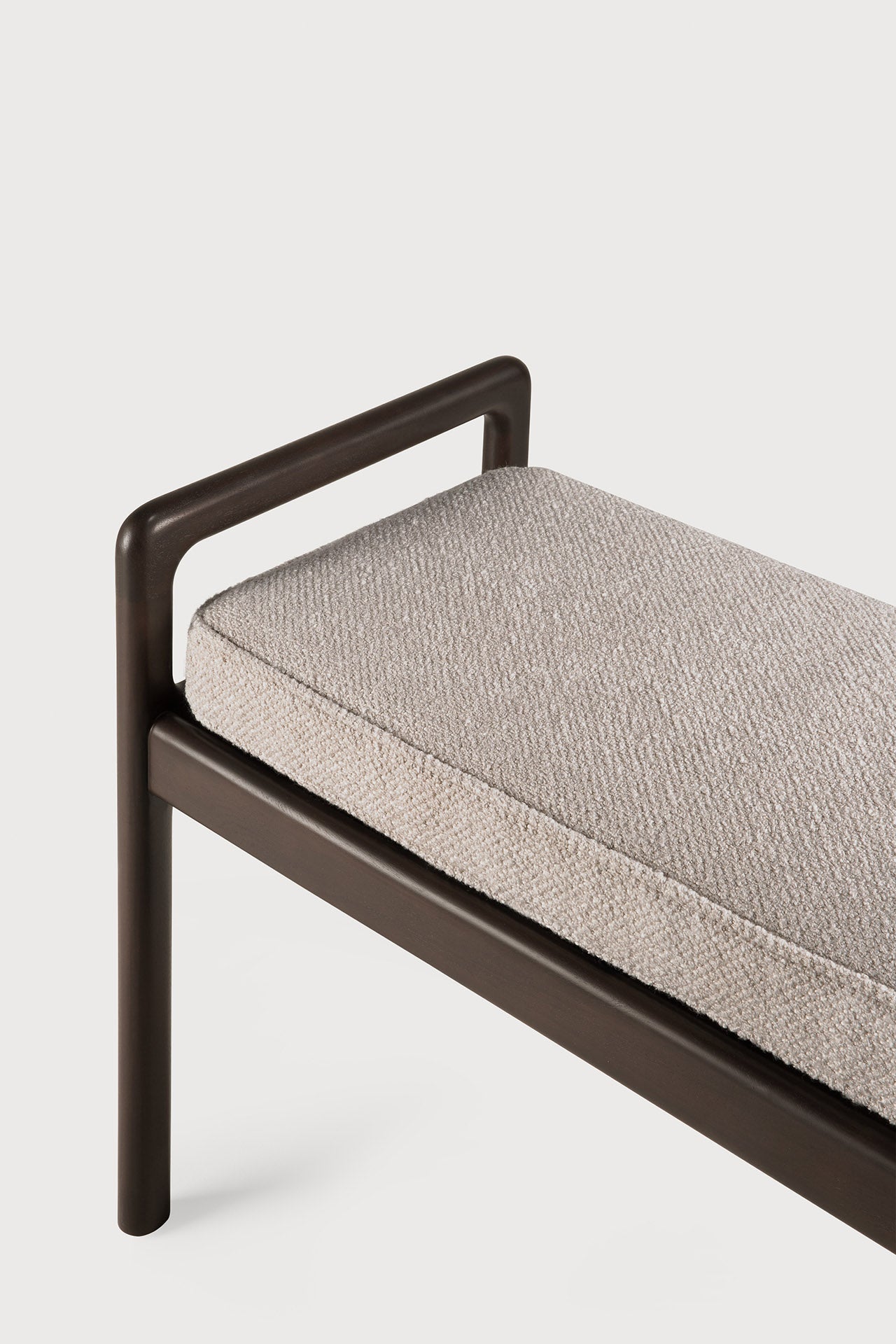 Jack bench - varnished mahogany - dark brown - Ivory fabric White Cliff Studio Bench / Dining Bench
