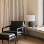 Jack footstool - varnished mahogany - dark brown - Carbone leather White Cliff Studio Ottoman