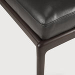 Jack footstool - varnished mahogany - dark brown - Carbone leather White Cliff Studio Ottoman