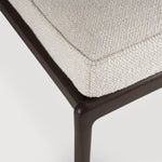 Jack footstool - varnished mahogany - dark brown - Ivory fabric White Cliff Studio Ottoman