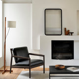 Jack lounge chair - varnished mahogany - dark brown - Carbone leather White Cliff Studio Lounge Chair