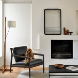 Jack lounge chair - varnished mahogany - dark brown - Carbone leather White Cliff Studio Lounge Chair